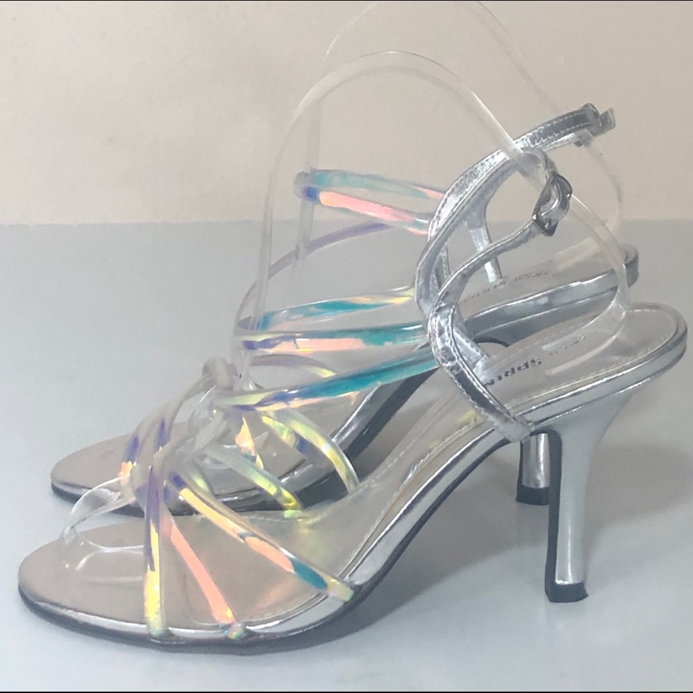 Call It Spring Clear Metallic Strappy Sandals